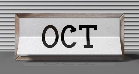Obraz premium October - table calendar - 3D illustration