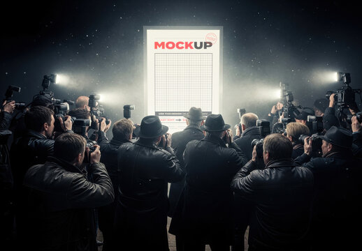 Vertical Mockup with Paparazzis