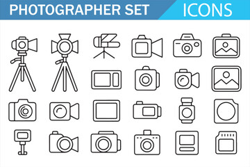 Vector illustration of professional camera and video accessories