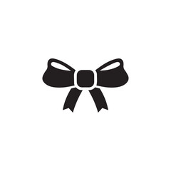 Christmas Ribbon Bow Silhouette Vector | Festive Holiday Decoration Icon