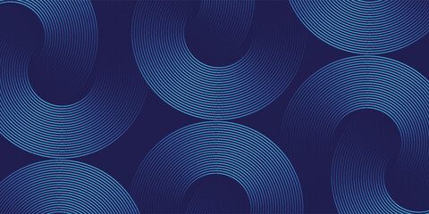 Abstract blue background with blue glowing diagonal geometric lines. Modern shiny blue rounded rectangle lines pattern. Minimalist graphic design. Futuristic technology concept. Eps10