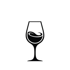 Black wine glass with liquid swirl vector