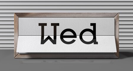 Wednesday - table calendar - 3D illustration