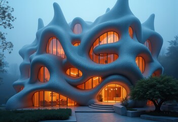 Flowing Curved Forms Captivating Organic Flow Art Nouveau Extravaganza Surrealix Visual Spectacle