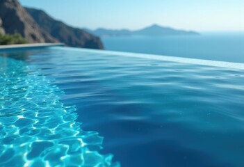 Infinity Pool Edge Transparent Water Reflections Scenic View Panoramic Beauty Serenity