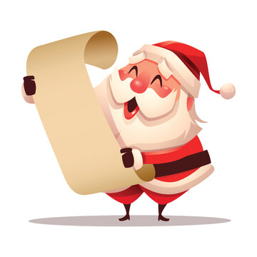 Santa Checking Naughty or Nice List Paper