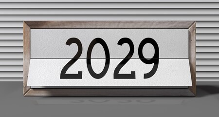 2029 - table calendar - 3D illustration