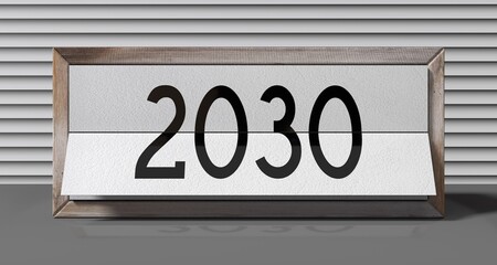2030 - table calendar - 3D illustration