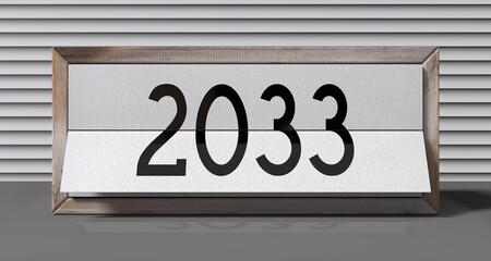 2033 - table calendar - 3D illustration