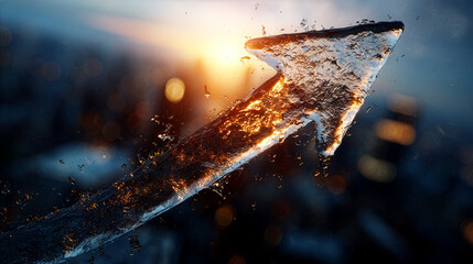 Business Growth Campaign Visual - Ice Up Arrow at Sunrise - Momentum