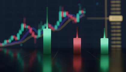 Analyzing vibrant stock market trends with candlestick charts for strategic insights