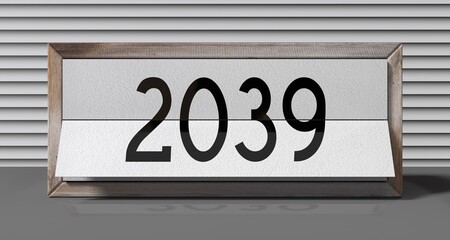 2039 - table calendar - 3D illustration
