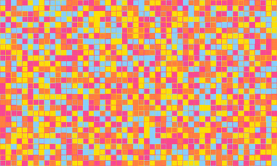 Vibrant mosaic of colorful squares.  Perfect for backgrounds, website design, or playful textures.  Represents diversity, energy, and modern design.