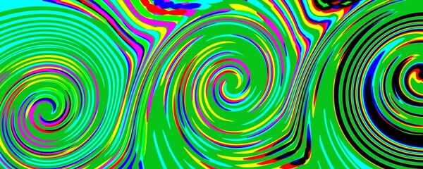 vibrant psychedelic swirls: a chaotic blend of neon colors in a hypnotic pattern