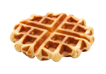 Belgian waffle isolated on transparent background