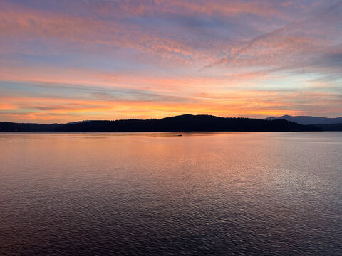 sunset at the lake - Powered by Adobe