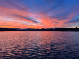 sunset over the lake