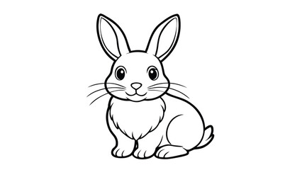 Cute Bunny Line Art.