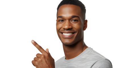 Happy Man Pointing Up