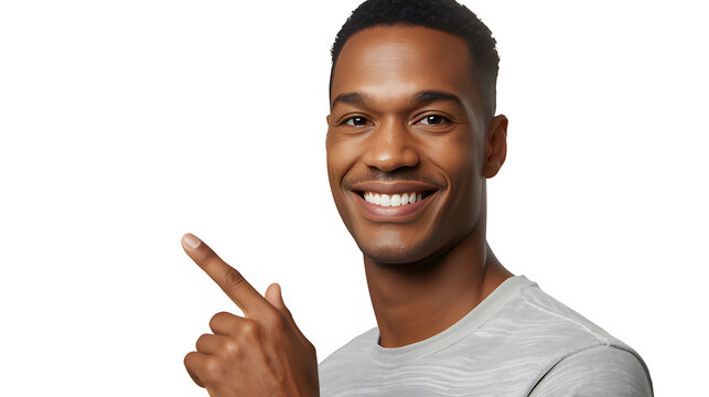 Happy Man Pointing Up