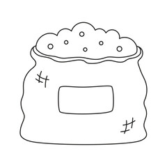 bag of soil in outline