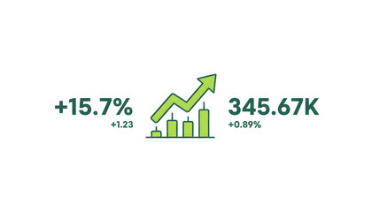 Dynamic growth chart shows upward trend in finance and business success