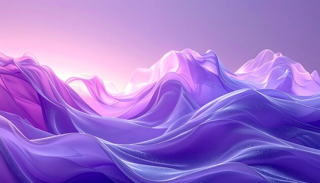 Abstract purple waves shimmer with light in this digital illustration