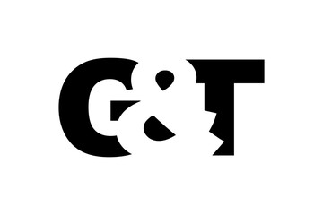 GT logo design in bold style. Black white identity symbol. Modern typography emblem. Corporate branding icon.