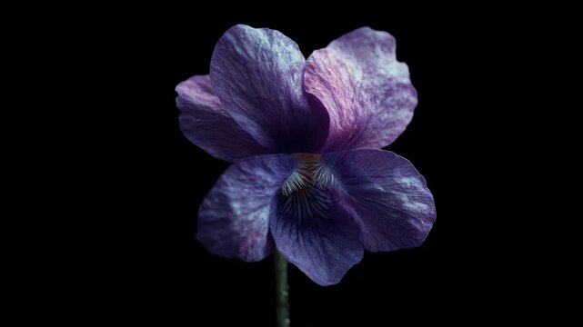 violet flower isolated on black