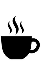 Steaming Hot Beverage Cup Icon Silhouette