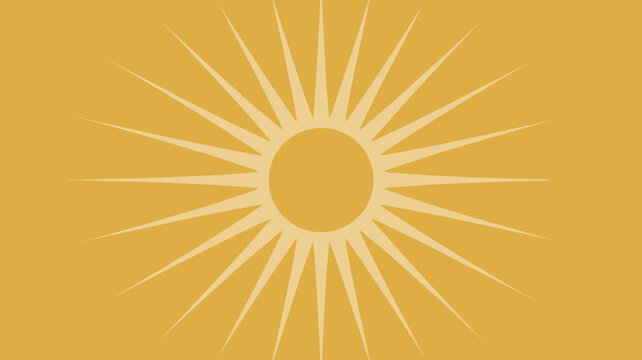 Radiant sunburst illustration with warm golden rays emanating from a central circle against a solid, comforting yellow backdrop for a positive, energetic feel