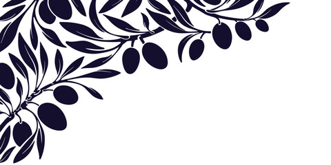 Olive plantation Silhouette of berry, farm harvest