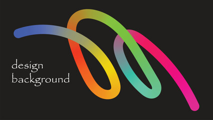 Abstract vibrant gradient wavy tube on