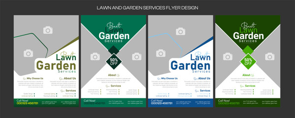 social media flyer template enhances your garden services' online presence. It is perfect for promoting landscaping, lawn care, and outdoor design services across various platforms.lawn care flyer