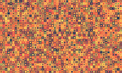 Fototapeta premium Abstract warmtoned mosaic pattern. A vibrant, textured background ideal for website banners, presentations, or textile designs. The intricate detail creates a sophisticated and modern aesthetic.