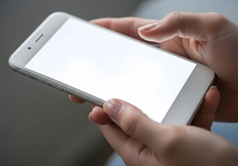 Person using smartphone with touchscreen in close-up scene for technology and communication concept