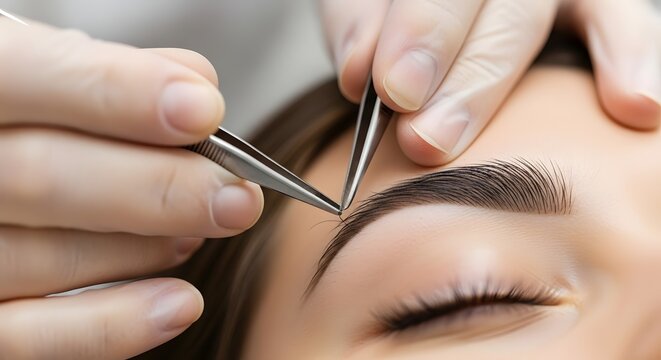 Precision eyebrow tweezing for perfectly shaped brows – beauty and grooming techniques