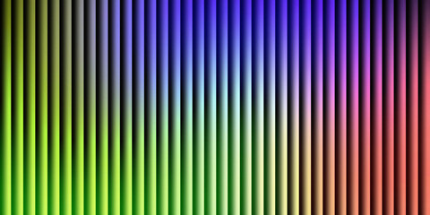 Abstract background of vertical 3D tubes with a vibrant rainbow color gradient.