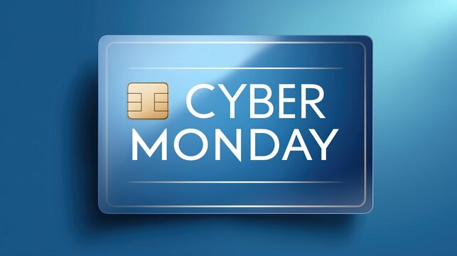 Blue Credit Card Cyber Monday Sale Banner
