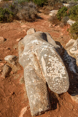 Unfinished Kouros of Faragi in Melanes, Naxos Island, Greec