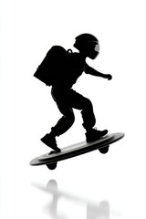 Obraz premium Child riding a hoverboard silhouette