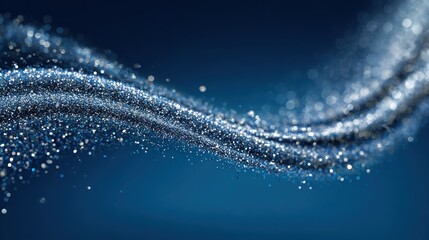 Photorealistic Glitter Sweep on Deep Sapphire Holiday Backdrop