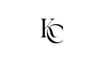 KC initial letters, monogram logo