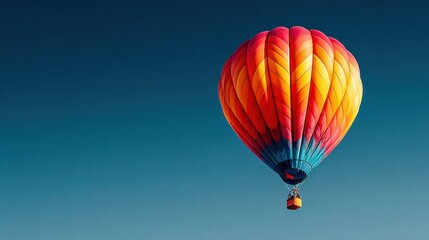 Fototapeta premium Colorful hot air balloon soaring against a clear blue sky