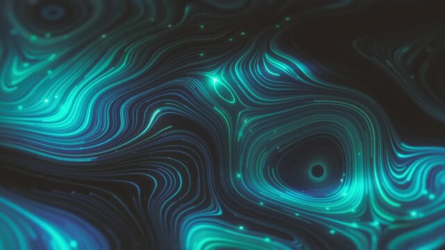 Abstract Digital Circular Nodes Technology Background/ Animation of an abstract technology background with digital circular nodes flowing and depth of field blur