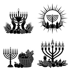 Kwanzaa Kinara Red Black Green Candle Silhouette Collection