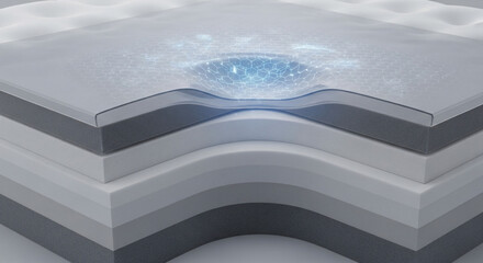 Macro 3d smart pillow material with nanotech coating cross-section