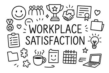 Workplace Satisfaction Doodles. Workplace Satisfaction. Hand-drawn doodle illustration of Workplace
