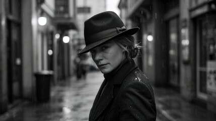 Rain taps their shoulders as they whisper