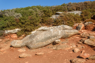 Unfinished Kouros of Faragi in Melanes, Naxos Island, Greec